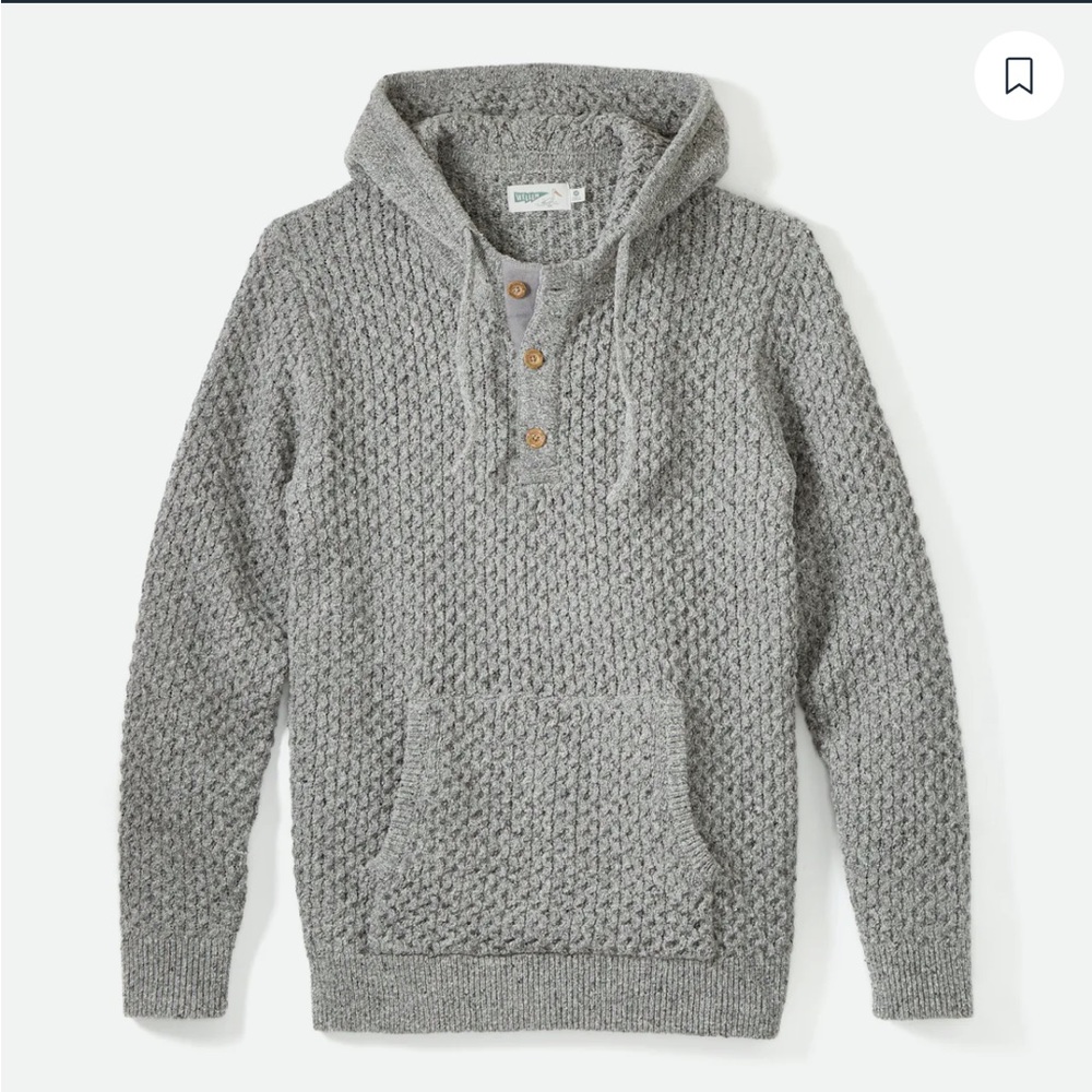 WELLEN
Recycled Cotton Headlands Poncho Sweater
 in Heather Grey Size Large
